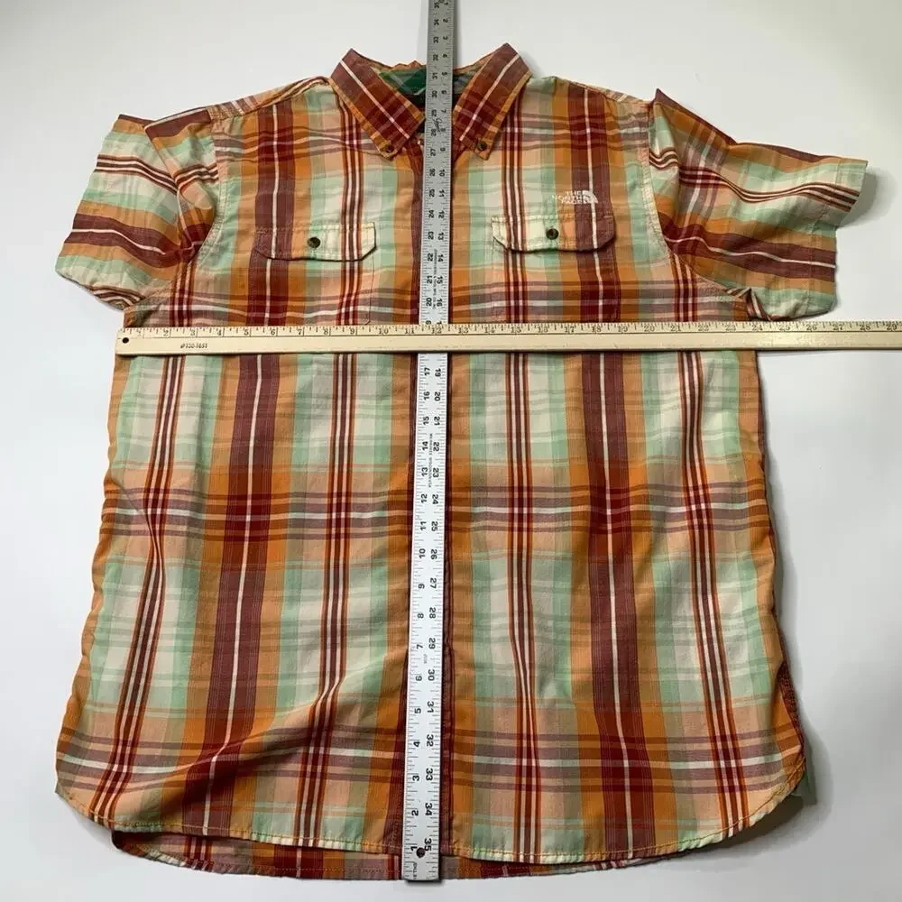 The North Face Shirt Mens XL Lightweight Cotton Plaid Button Down Short Sleeve